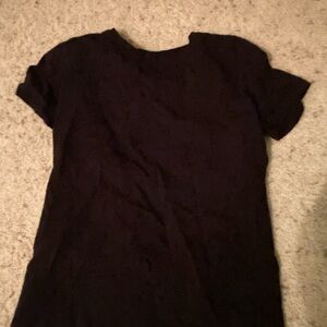 Ann Taylor Black Short Sleeve Lace Top